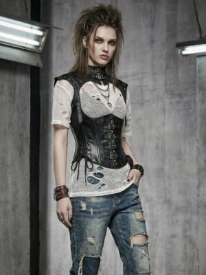 Steampunk PU fabric shawl + underbust corset /2pcs gallery image