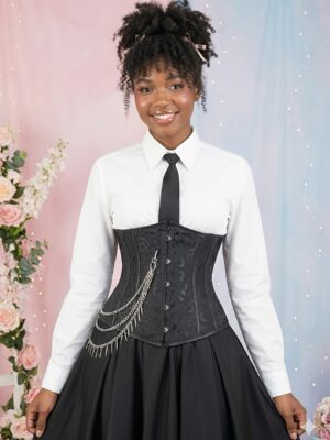 gothic steampunk corset top front view