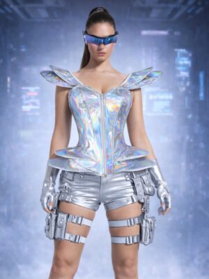 cyberpunk corset top front view