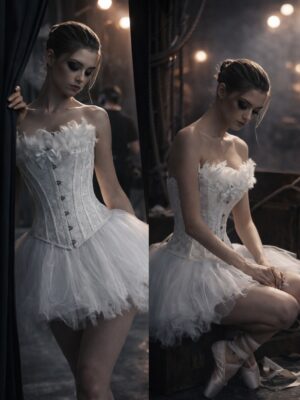 white swan corset top alternate view