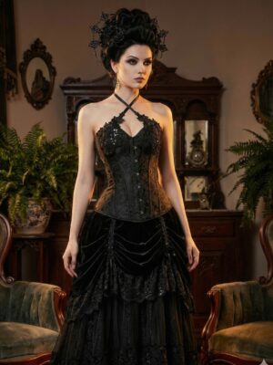 victorian gothic corset top front view