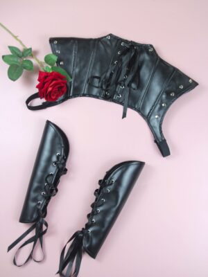 K001+K109--Halloween Cyberpunk Futuristic Costume Shawl + Sleeves gallery image