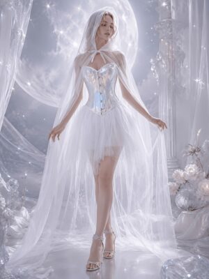 2540+7014+T01 white celestial veil costume set image 1
