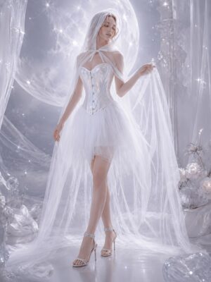 2540+7014+T01 white celestial veil costume set image 2