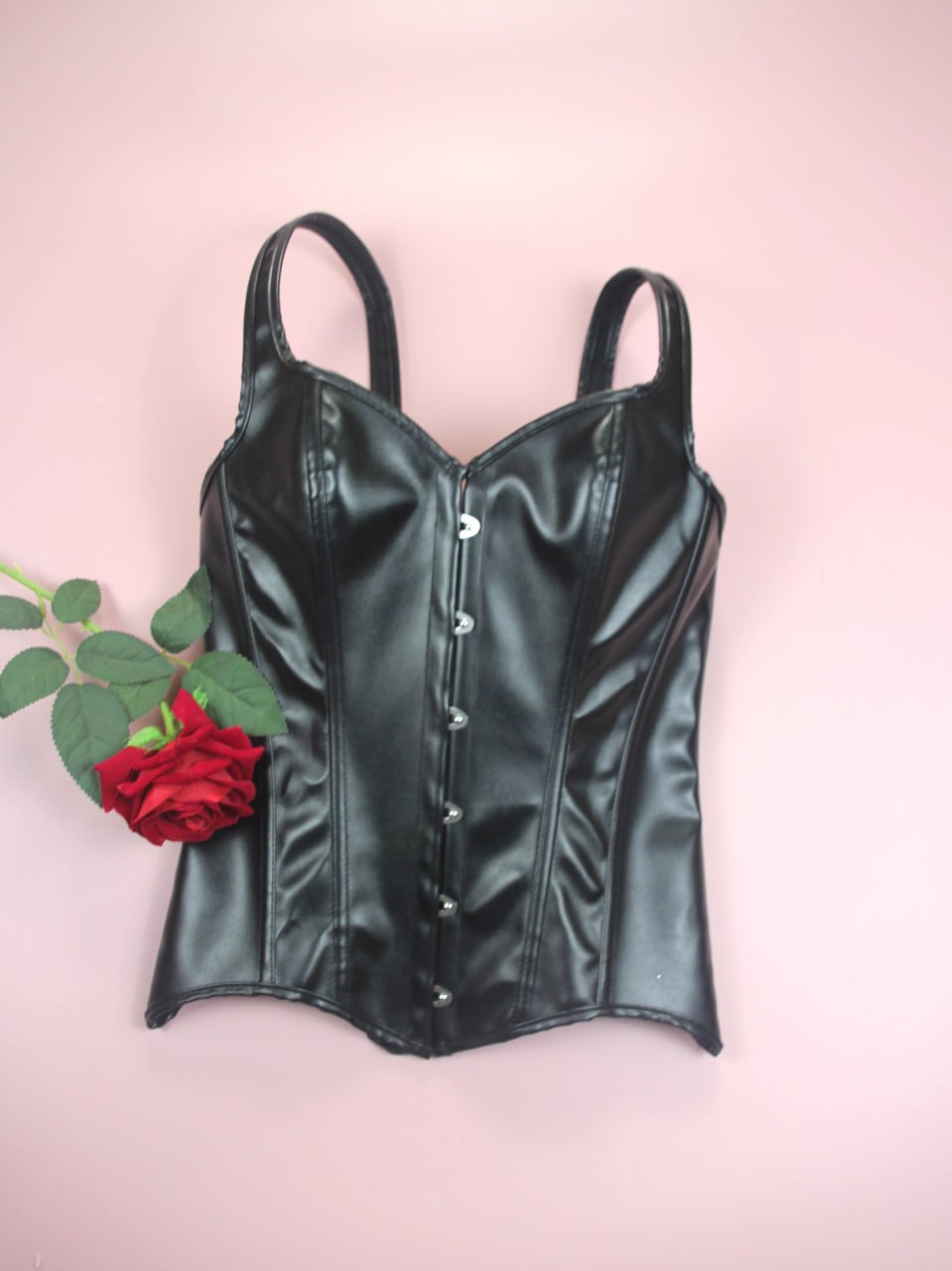 2642 dark gothic punk PU leather corset top image 2 2642 dark gothic punk PU leather corset top image 2