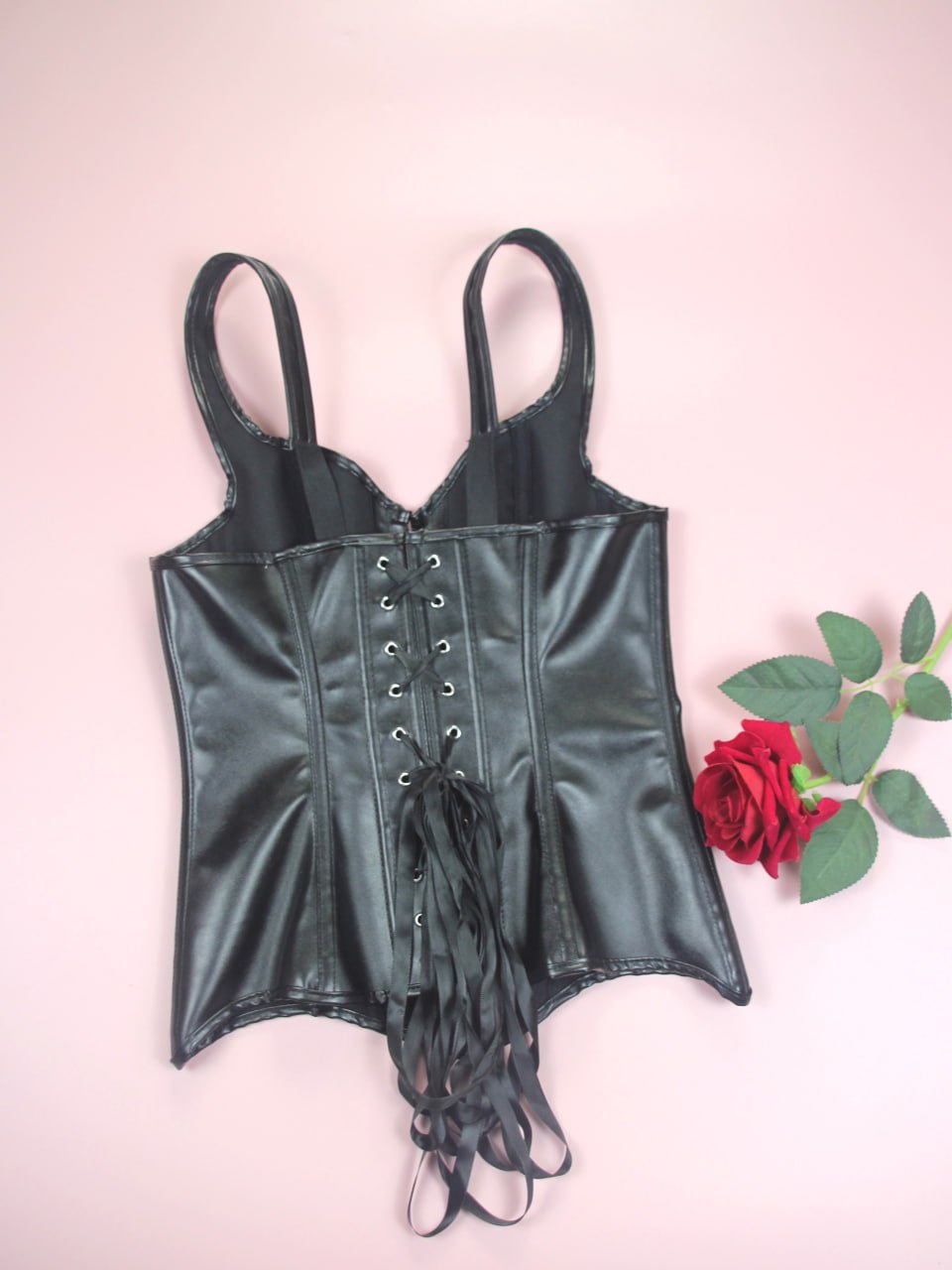 2642 dark gothic punk PU leather corset top image 3 2642 dark gothic punk PU leather corset top image 3