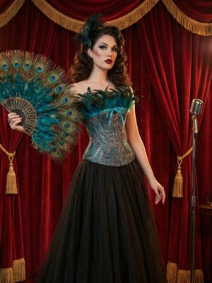 2689 peacock feather strapless corset top image 2 2689 peacock feather strapless corset top image 2