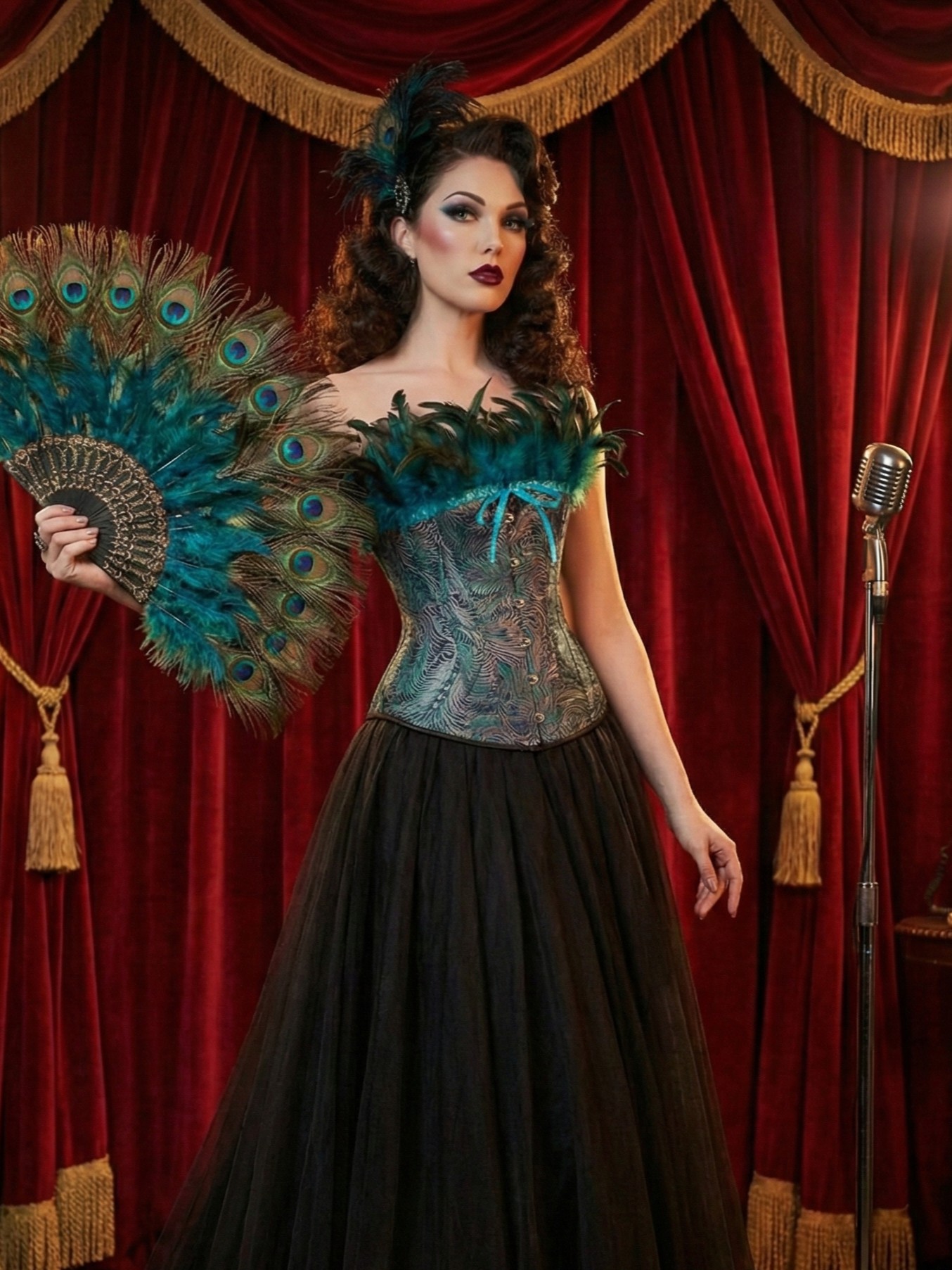 2689 peacock feather strapless corset top image 2 2689 peacock feather strapless corset top image 2