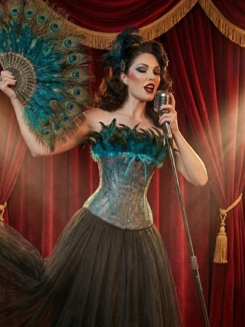 2689 peacock feather strapless corset top image 3 2689 peacock feather strapless corset top image 3