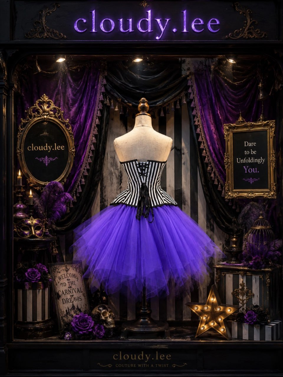 22603+7014 black striped corset and purple tutu costume set image 6 22603+7014 black striped corset and purple tutu costume set image 6