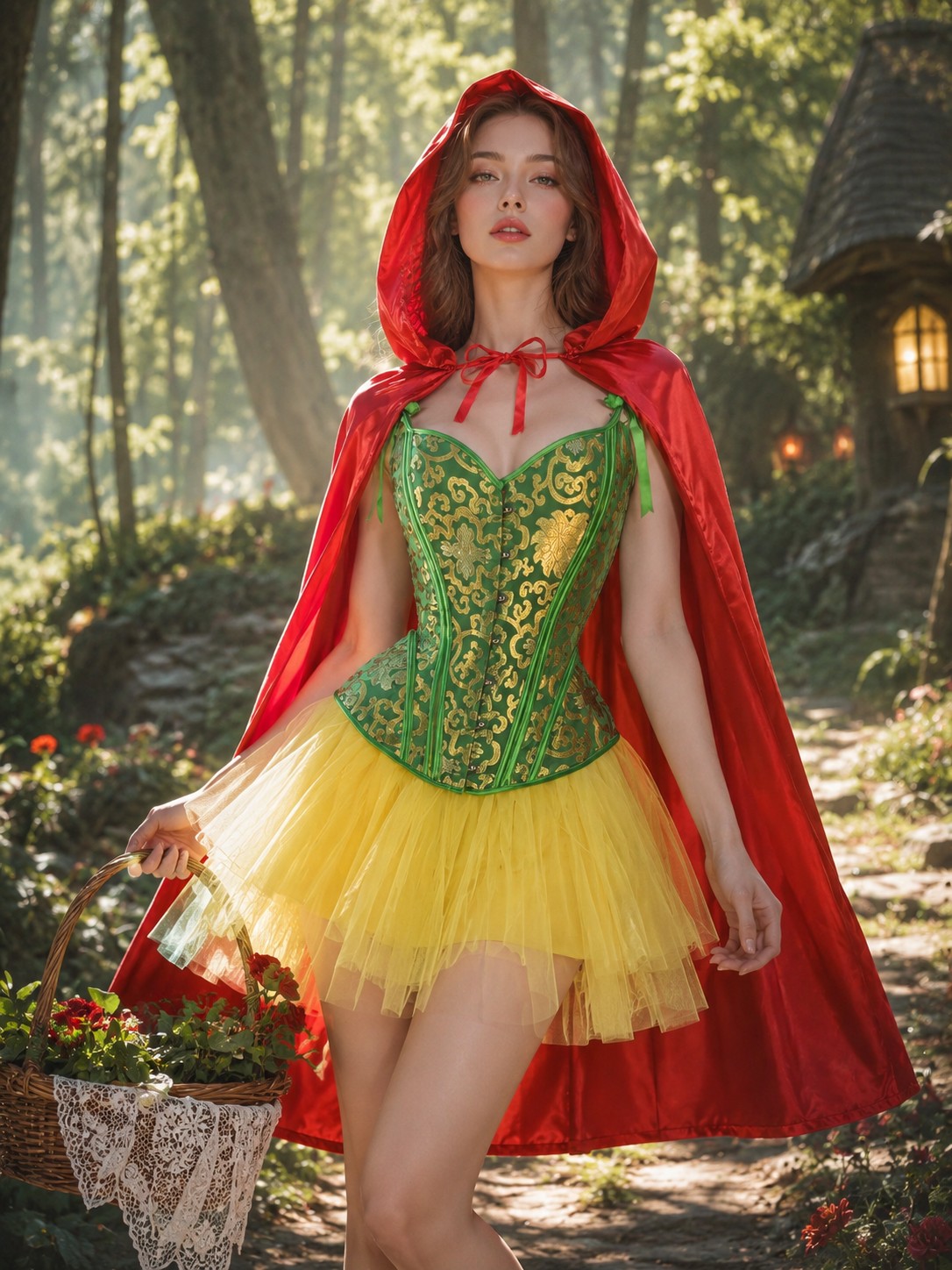 2382+7014+T003 red cape corset tutu costume set image 3 2382+7014+T003 red cape corset tutu costume set image 3