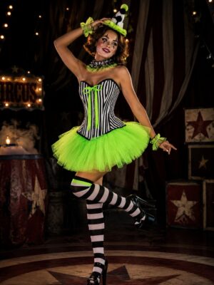 2603+7013 green clown corset and tutu costume set image 2