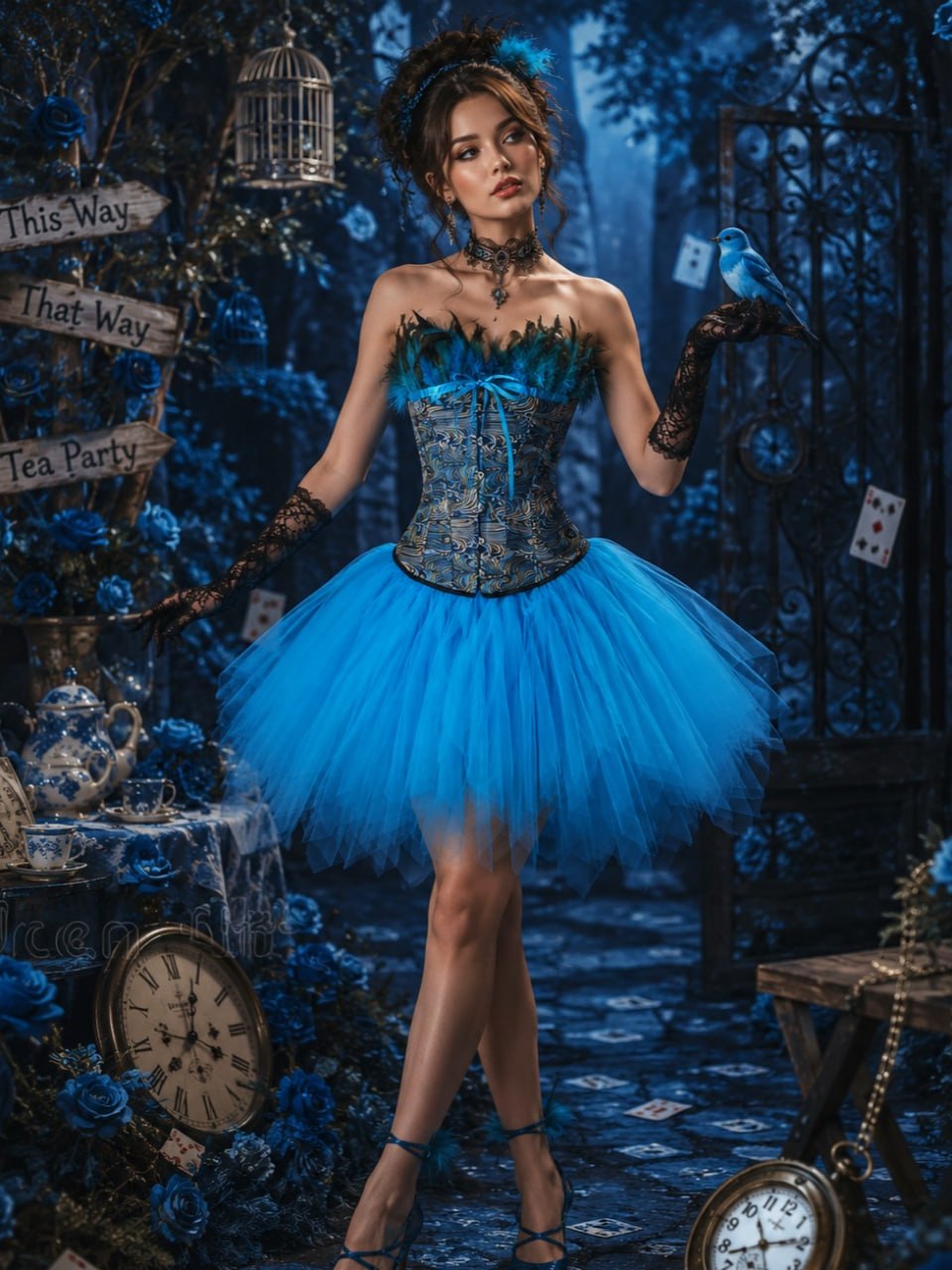 2689+7014 peacock corset and turquoise tutu costume set image 3 2689+7014 peacock corset and turquoise tutu costume set image 3