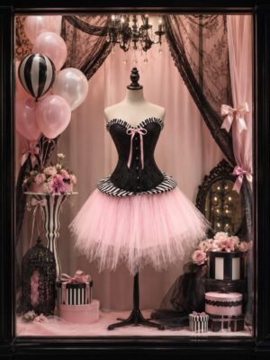 8819+7014 pink circus corset and tutu costume set image 1