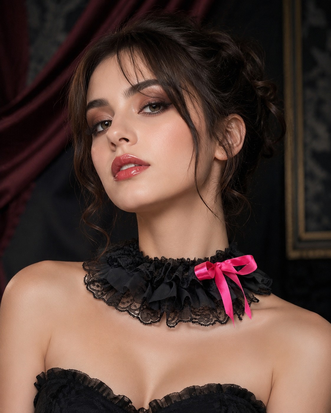 T11 Black lace choker and wrist cuffs 3pcs accessory set T11 Black lace choker and wrist cuffs 3pcs accessory set