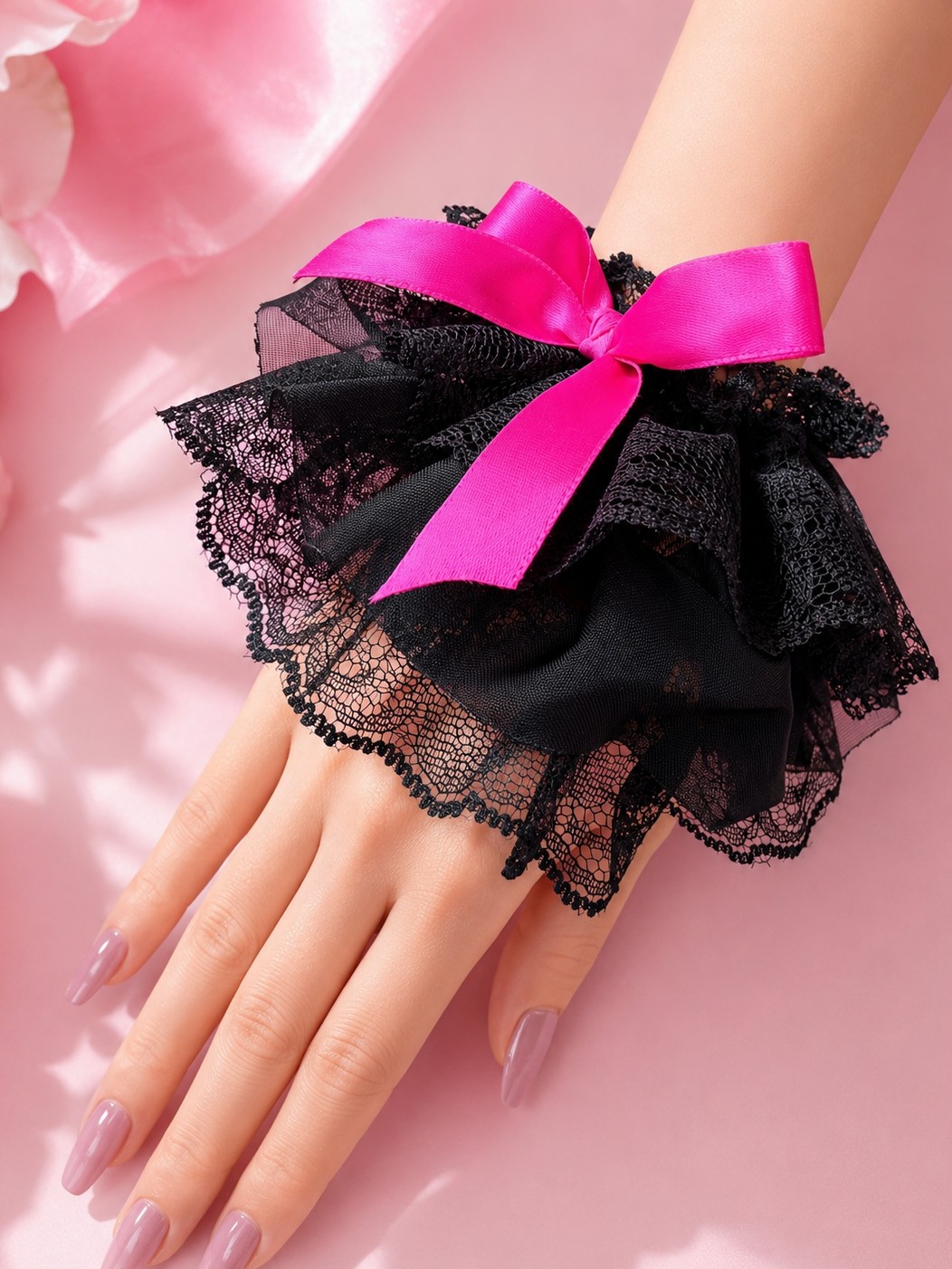 T11 Black lace choker and wrist cuffs 3pcs accessory set T11 Black lace choker and wrist cuffs 3pcs accessory set