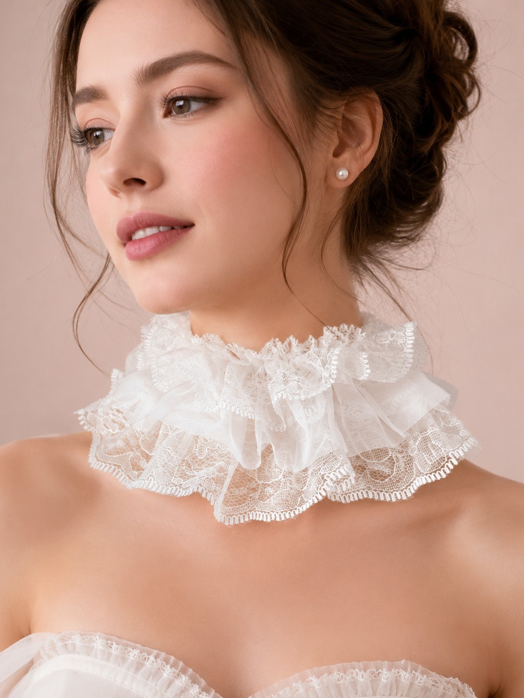 T11 White lace choker and wrist cuffs 3pcs accessory set T11 White lace choker and wrist cuffs 3pcs accessory set