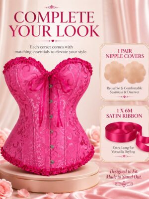 819 Pink corset top with accessories - pink clean product card