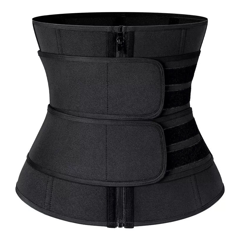 9488 black latex double belt waist trainer image 3 9488 black latex double belt waist trainer image 3