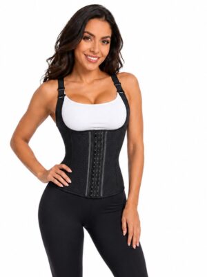 Home 9489 black latex shoulder strap waist trainer